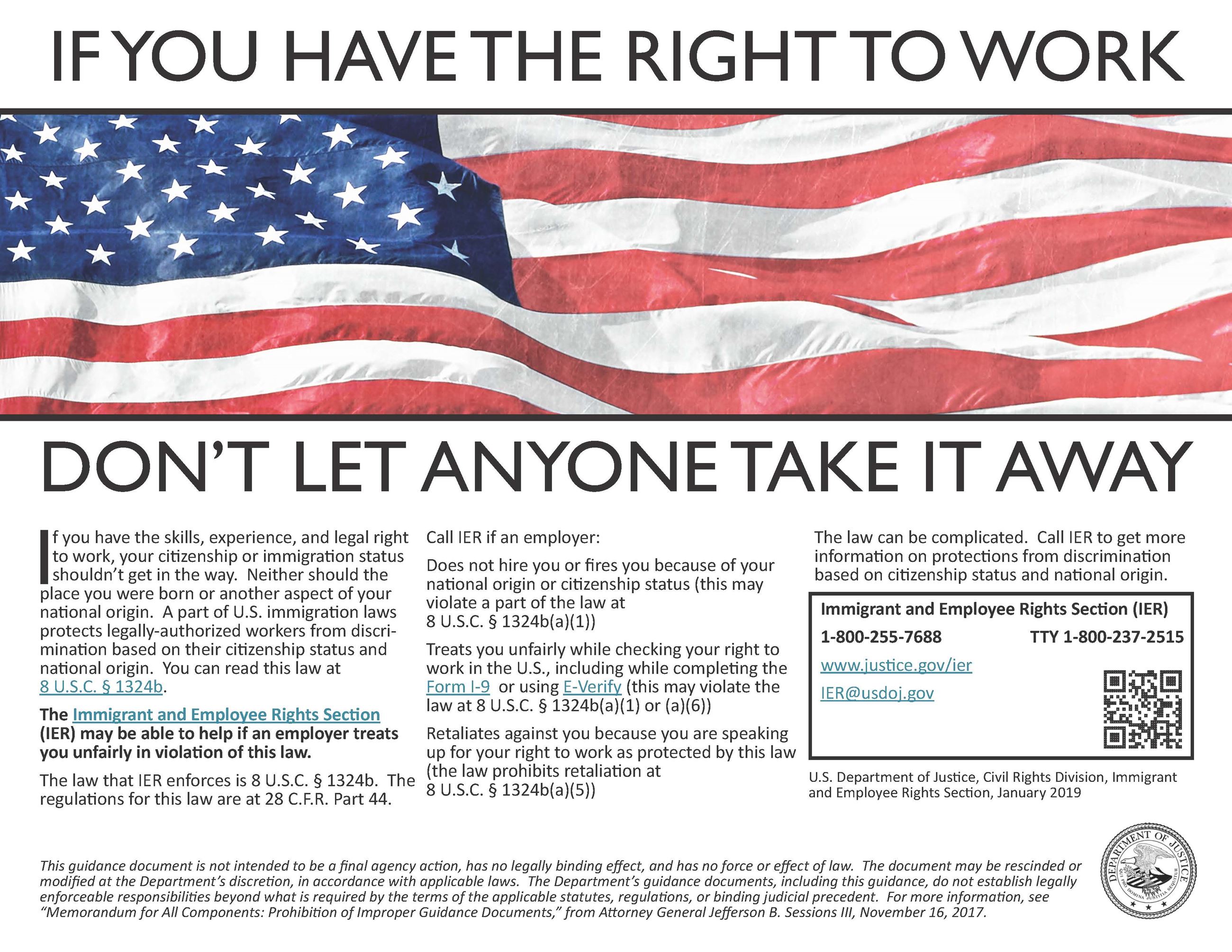 Right To Work Poster - English (PDF)